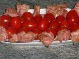 Brochettes de tomate cerise au lard