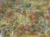 Omelette fine aux petits pois carotte et lardons fumés