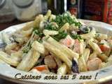 Casarrecias au surimi, champignons et fromage ail et fines herbes
