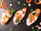 Bruschetta et fromage aux fines herbes