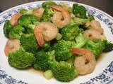 Crevettes sautées aux brocolis