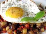 Oeufs sur lit de légumes