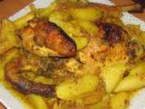 Poulet roti aux pommes de terre fondantes
