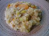 Risotto de crevettes aux poireaux