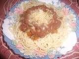 Spaghettis sauce bolognaise au fromage :