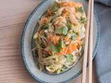 Salade gourmande aux crevettes, carottes et vermicelles