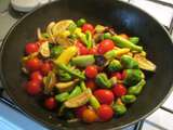 « conche » poêlées aux mini-legumes