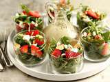 Salade de roquette amandes et fraises