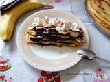 Millefeuille de crêpes gourmand chocolat banane / Yummy chocolate and banana crepes millefeuille