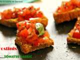 Crostinis aux tomates & basilic – Vegan