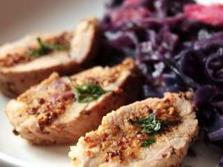 {jeu-concours} Filet mignon de porc à la moutarde au pain d'épice, chou rouge aux pommes. Et vous ça vous évoque quoi la moutarde