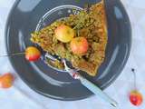 Clafoutis crumble cerise pistache