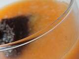 Soupe froide de melon au Gingembre et sa quenelle de tapenade noire