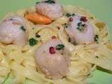 Coquilles St Jacques et tagliatelles