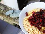 Spaghettis chorizo/vinaigre balsamique