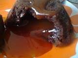 Muffin au chocolat coeur coulant de caramel au beurre salé