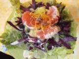 Salade verte au chou rouge et au pamplemousse