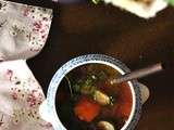 Soupe de légumes au cerfeuil en court-bouillon