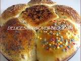 Brioche marguerite aux raisins secs