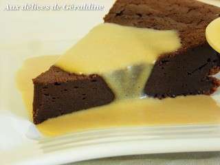 Fondant chocolat au mascarpone (sans beurre) et crème anglaise aux spéculoos