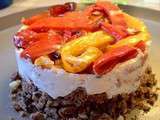 Pour aider nos amis grecs, tome 2: un cheesecake salé aux poivrons marinés et tomates confites