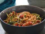 Spaghettis de courgette aux poivron et thon