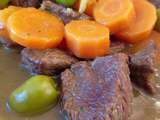 Boeuf aux olives, citron confit et carottes