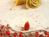Entremet aux pralines roses et framboises