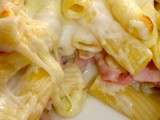 Gratin de pâtes au jambon blanc et béchamel allégée