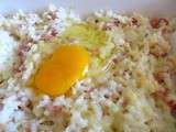 Gratin de riz façon carbonara