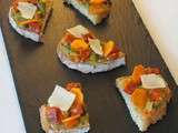 Tartines pour homme : carottes, asperges, chorizo, parmesan