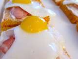 Toast oeuf de caille et lard grillé