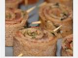 Makis de galette au saumon et au pesto