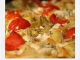 Tarte feuilleté aux artichauts, chèvre et tomates cerise