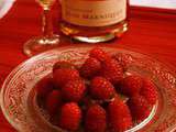 Mousse au chocolat et framboise sur brioche perdu et champagne rosé