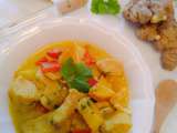 Légère : aiguillettes de poulet sauce curry-coco et ses petites courgettes bio de saisons