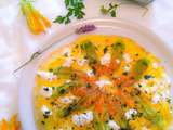 Omelette de fleurs de courgettes bio, à la ricotta et persillade