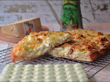 Pizza Darraduv – pizza blanche aux ravioles et lardons