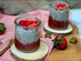 Pudding de chia et sa compotée fraises rhubarbe