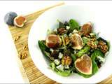 Salade aux figues, noix et Roquefort
