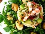 Salade de poulet mariné, crevettes et pamplemousse de Cyril Lignac