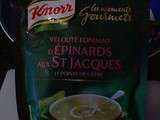 Tarte à la soupe d'épinards aux St Jacques :