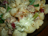 Salade de pates aux haricots verts et thon frais cuit dans son jus
