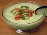 Gaspacho vert concombre tomate verte fromage blanc