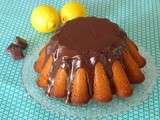 Gâteau amande et citron (sans gluten) et glaçage au chocolat noir