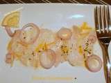 Carpaccio de Cabillaud au lait de Coco