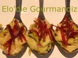 Cuillères de Courgettes marinées et Boeuf séché