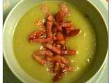 Soupe poireaux-pommes de terre aux lardons