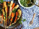 Carottes et panais rôtis à l’huile d’olive, ail et persil