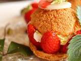 Choux à la fraise gariguette, crème fouettée et pistache {Battle Food #7}
